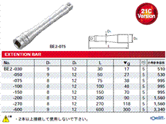 [KTC工具] 6.3sq.エクステンションバー BE2-050