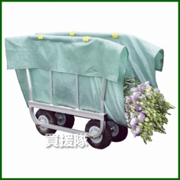 ハラックス はなこ アルミ製 側枠開閉式花の収穫台車 [ノーパンクタイヤ] AH-310
