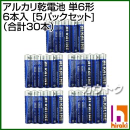 ヒラキ アルカリ乾電池 単6形 6本入 [5パックセット] (合計30本)